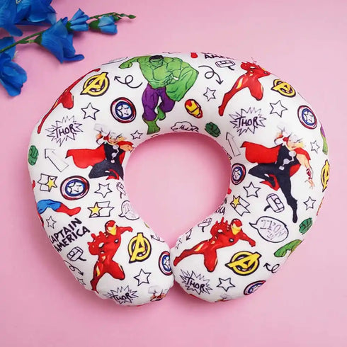 Personalized Cartoon Printed Kids Neck Pillow with Luggage Tag Combo